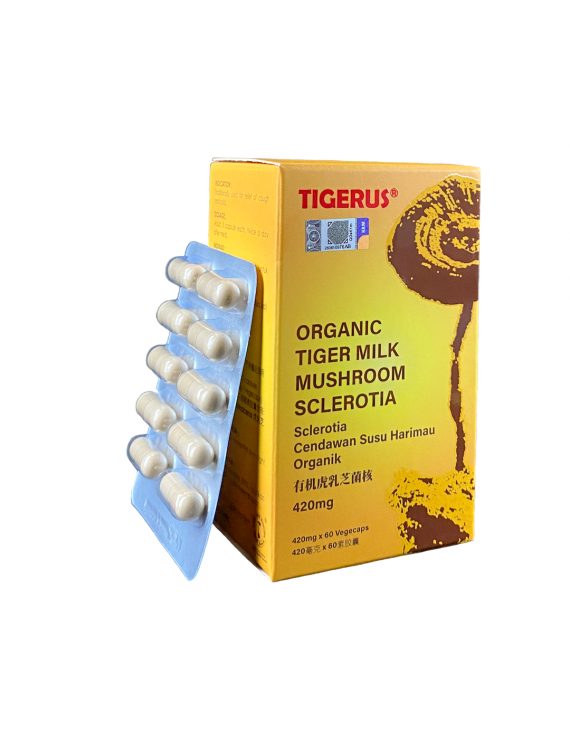 TIGERUS® 420mg Organic Tiger Milk Mushroom Sclerotia 60’s