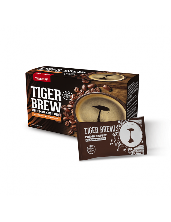 TIGERUS® Tiger Brew Premix Coffee with Tiger Milk Mushroom (No Sugar Added)